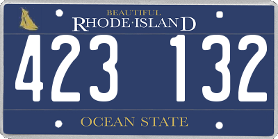 RI license plate 423132