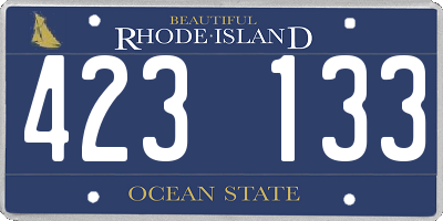 RI license plate 423133