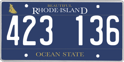RI license plate 423136