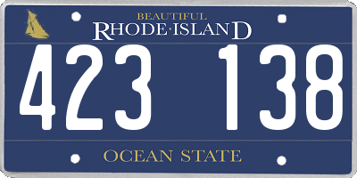 RI license plate 423138