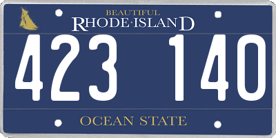 RI license plate 423140