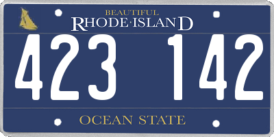 RI license plate 423142