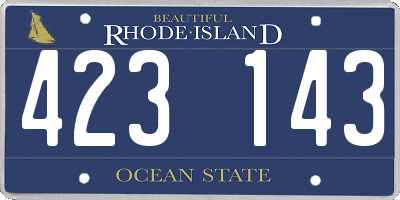 RI license plate 423143