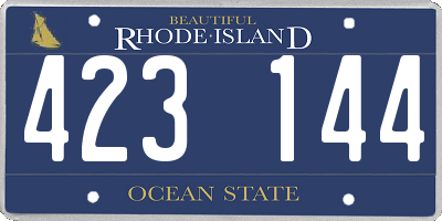 RI license plate 423144
