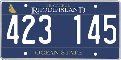 RI license plate 423145