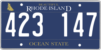 RI license plate 423147