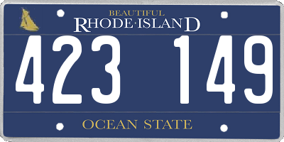 RI license plate 423149