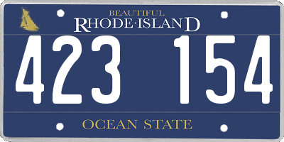 RI license plate 423154