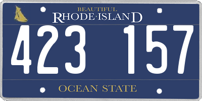RI license plate 423157