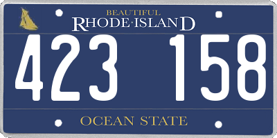 RI license plate 423158
