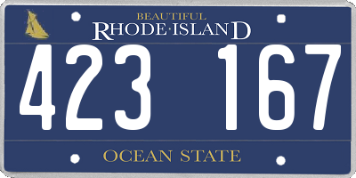RI license plate 423167
