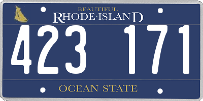 RI license plate 423171