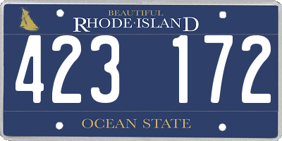 RI license plate 423172