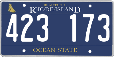 RI license plate 423173