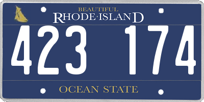 RI license plate 423174