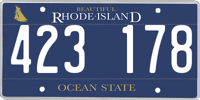 RI license plate 423178