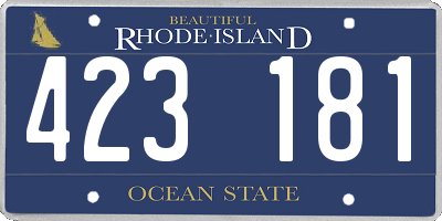 RI license plate 423181