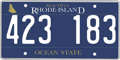 RI license plate 423183