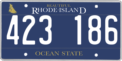 RI license plate 423186