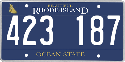 RI license plate 423187