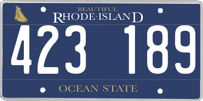 RI license plate 423189