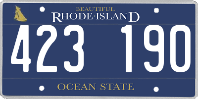 RI license plate 423190