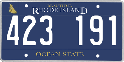 RI license plate 423191