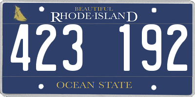 RI license plate 423192