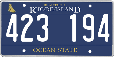 RI license plate 423194