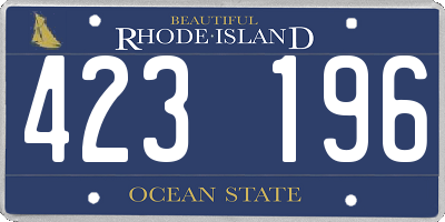 RI license plate 423196