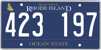 RI license plate 423197