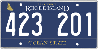 RI license plate 423201