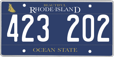 RI license plate 423202