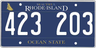 RI license plate 423203