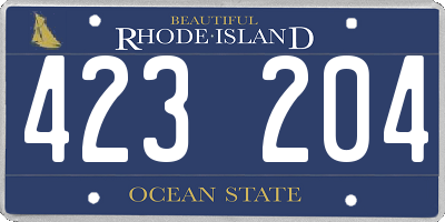 RI license plate 423204