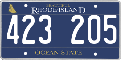 RI license plate 423205