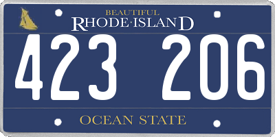 RI license plate 423206