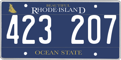RI license plate 423207