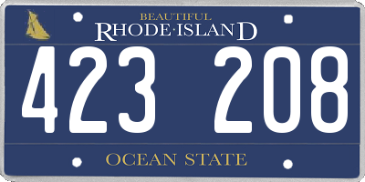 RI license plate 423208