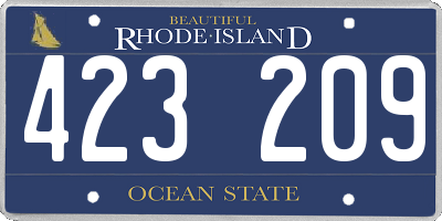 RI license plate 423209