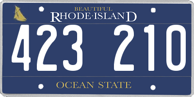 RI license plate 423210