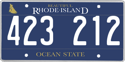 RI license plate 423212