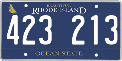 RI license plate 423213