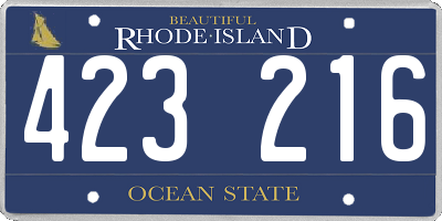 RI license plate 423216