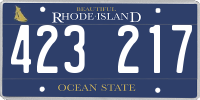 RI license plate 423217