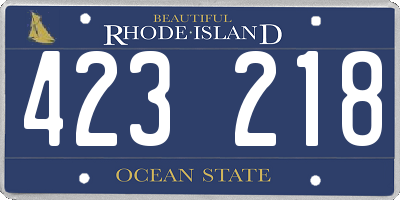 RI license plate 423218