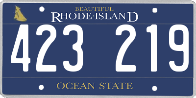 RI license plate 423219