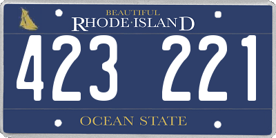 RI license plate 423221