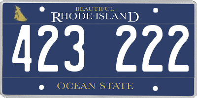 RI license plate 423222