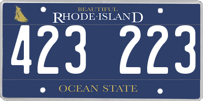 RI license plate 423223